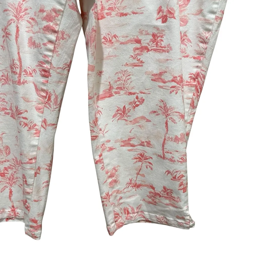 Belle By Kim Gravel Palm Print Capri Pants Pink White Women’s Plus Size 18W - Image 5