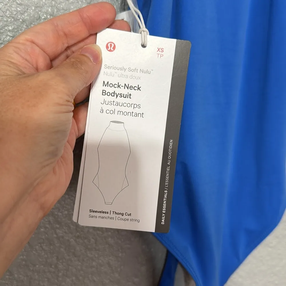 Lululemon Athletica Nulu Mock-Neck Sleeveless Bodysuit in pipe dream blue XS - Image 4