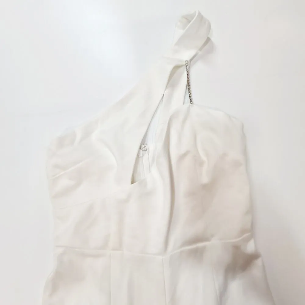 Superdown Tiasha Asymmetrical Jumpsuit in White Small - Image 5