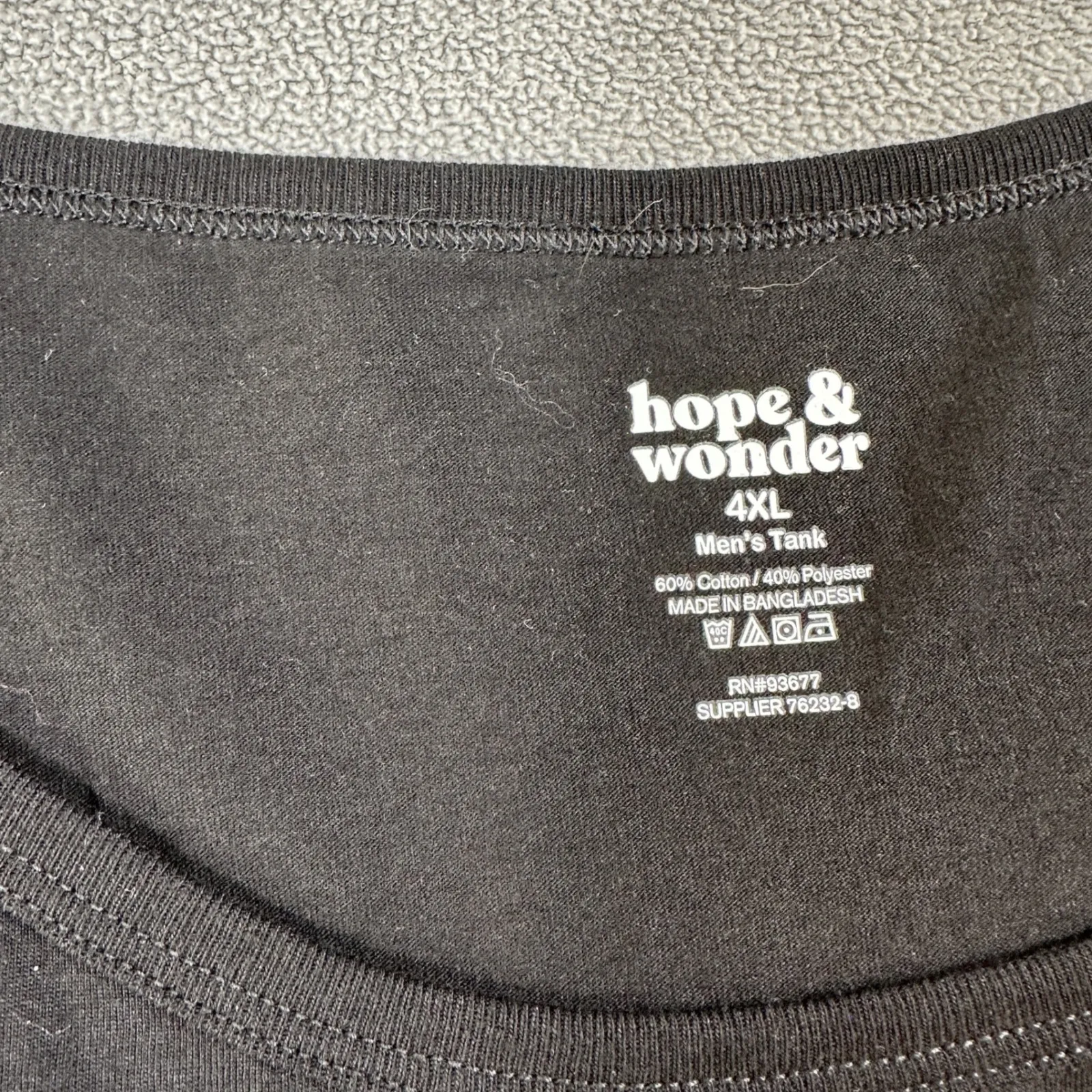 LGBT Love Tank Top Black Mens 4XL Hope & Wonder Pride Love Rainbow Equality 365 Size 4X - Image 3