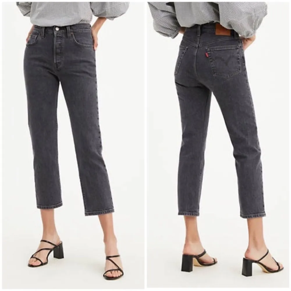 NWT Levi’s Premium 501 Original Cropped Jeans Size 28x28 Faded‎ Black Wash - Image 2