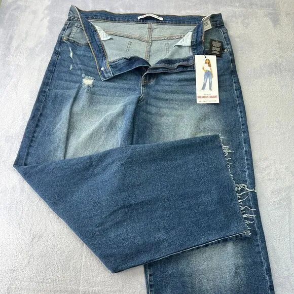 Celebrity Pink Jeans 21/35 Hi-Rise Relaxed Straight Raw Hem Distressed Y2K 90s‎ - Image 4