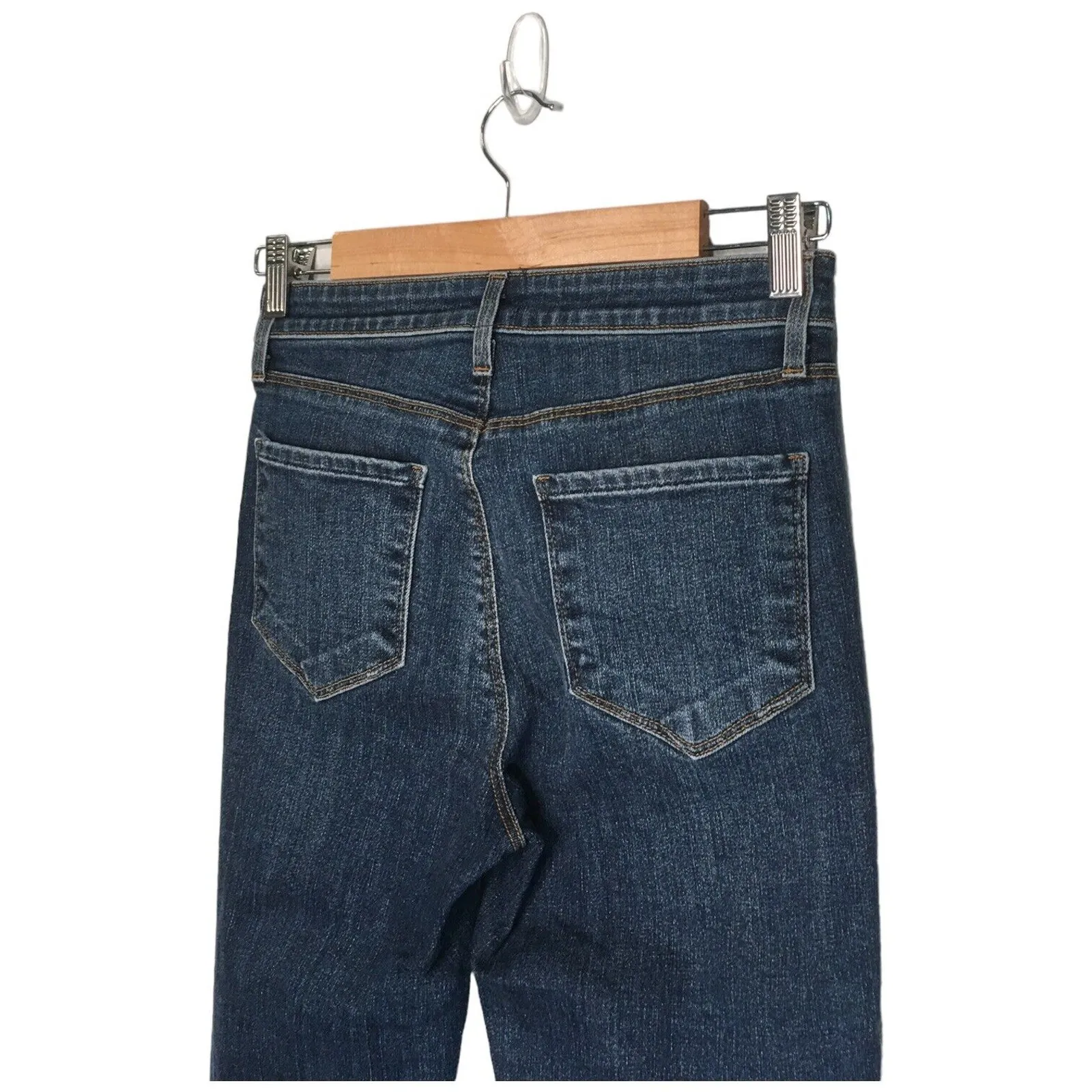 New L’Agence Womens Size 25 Margot Mid Rise Wiskering Skinny Denim Jeans Blue - Image 6