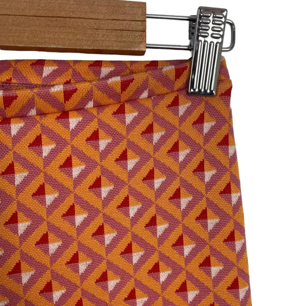 Zara Jacquard Geometric Print Flared Knit 70s Trousers Pants Size Small NWOT - Image 8