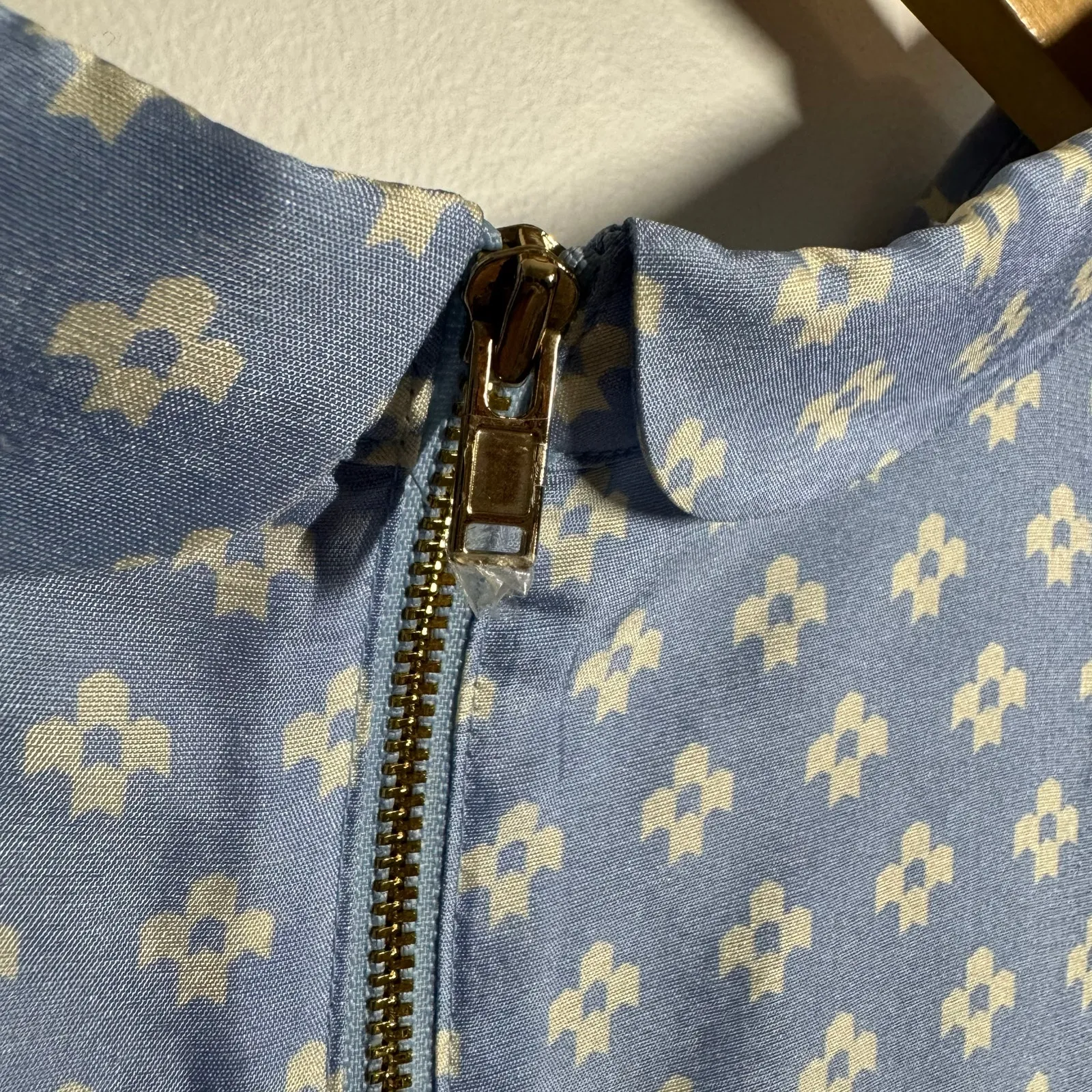 Devon Baer Top Women S Blue Fair Isle Print Peter Pan Collar Quite Luxury Preppy - Image 6