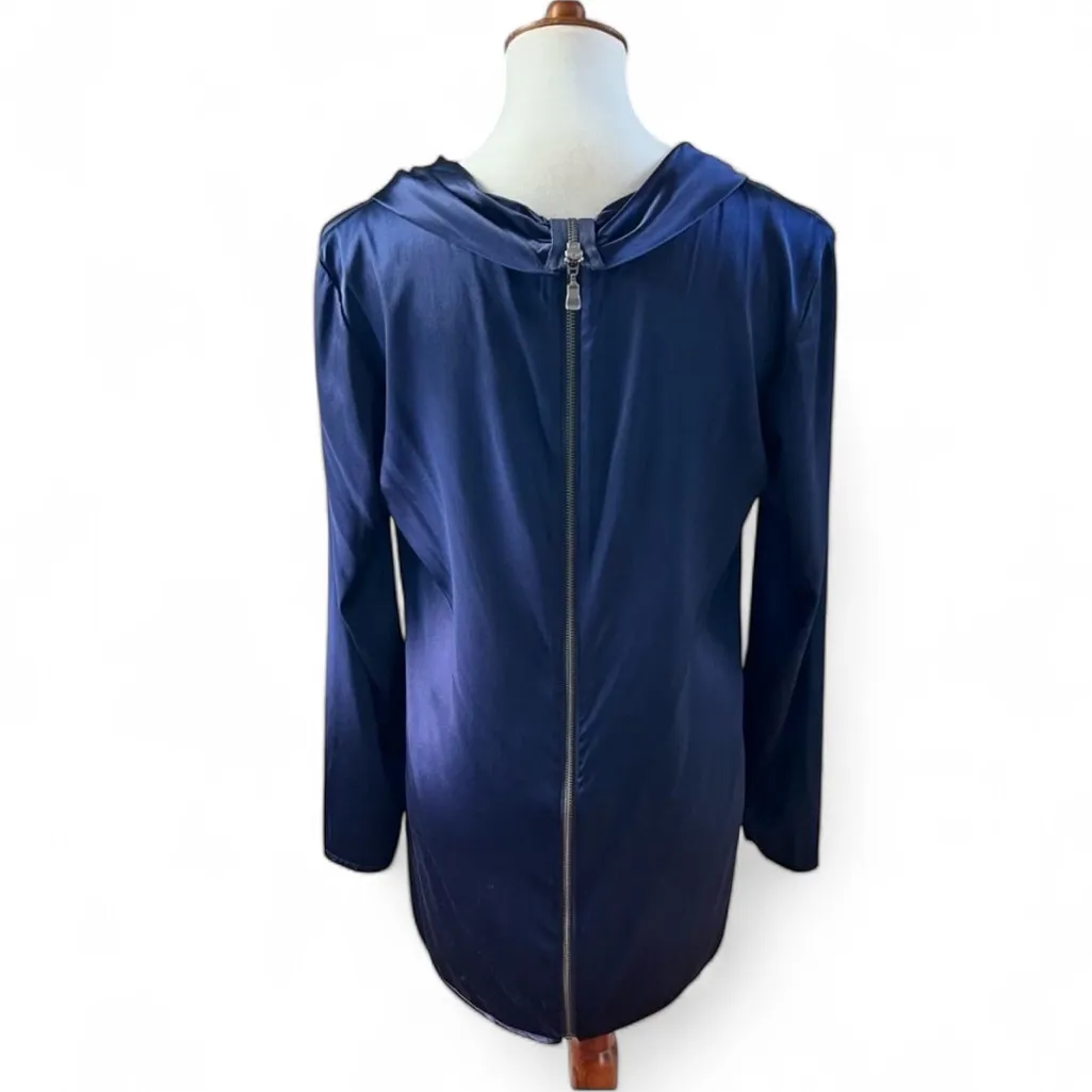 Ted Baker Pleated Silk Tunic Navy Blue Size Medium (Ted Baker Size 3) - Image 2