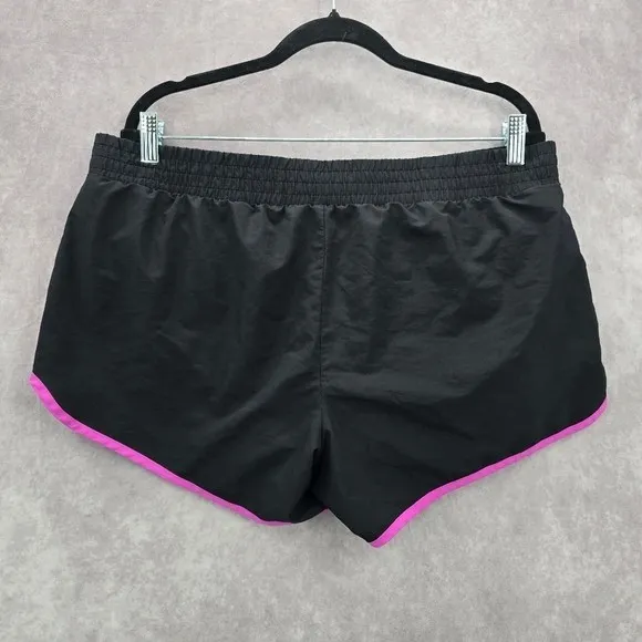 Old Navy Active Black Purple Shorts Pull On‎ Athletic Running Shorts L Large - Image 2