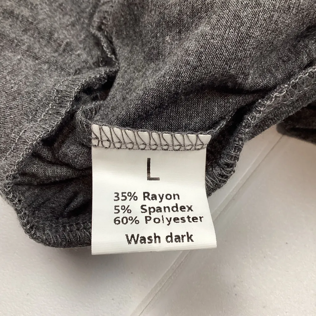 Huukeay Gray Wide Leg Stretchy Pull On Pants NEW! Large - Image 4