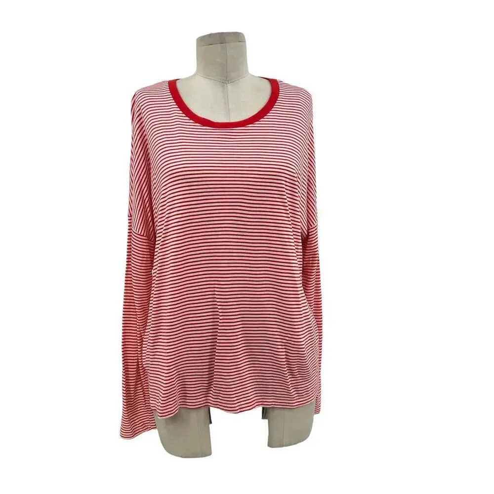 Marine Layer Valerie Longsleeve in Poinciana Red / White‎ Size Large - Image 3