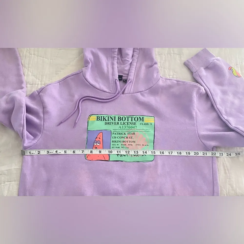 Patrick Star SpongeBob Hoodie Size L Purple Nickelodeon Bikini Bottom READ Descr - Image 9