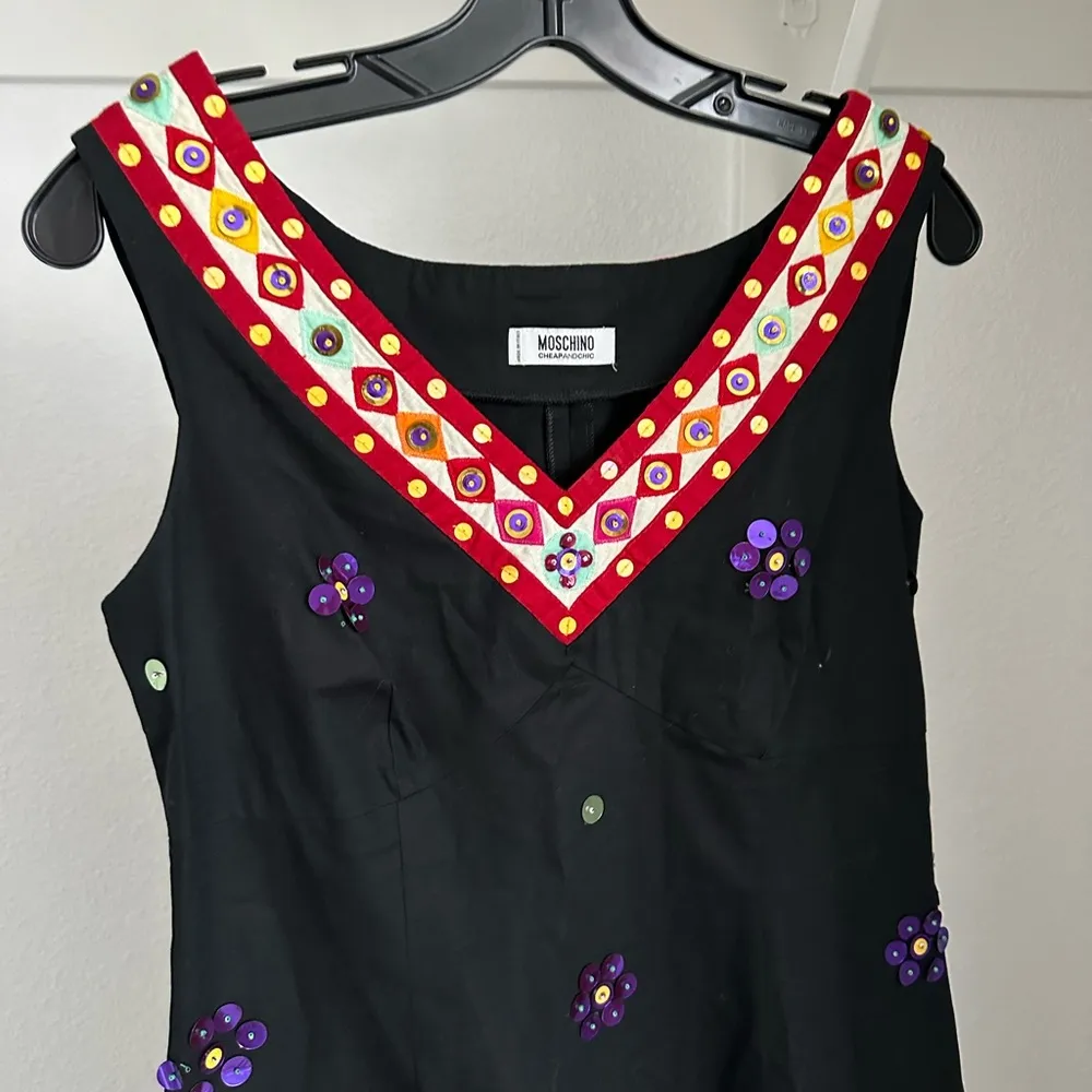 MOSCHINO Cheap and Chic Line Made In Italy Elephant Beaded Sequin Dress size 8 - Image 2