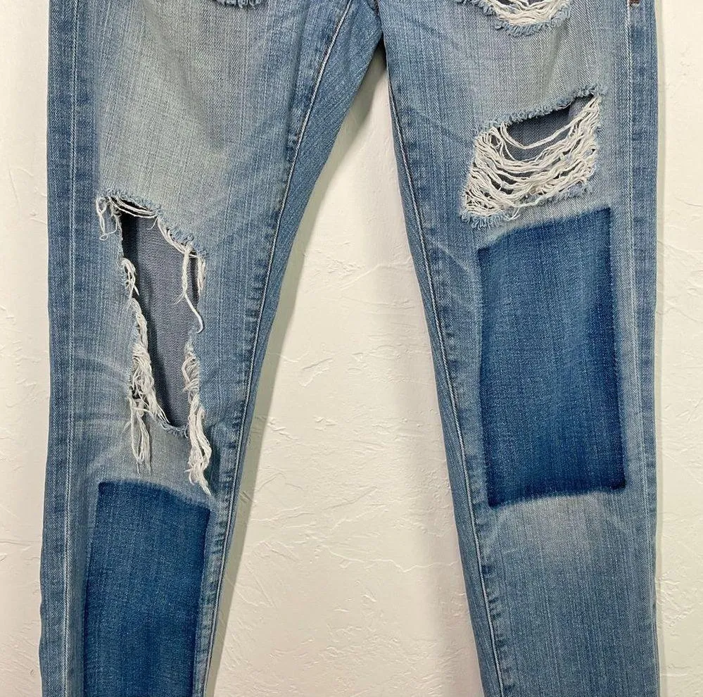 frame denim Frame Blue Redlands Le Garcon Distressed Boyfriend Jeans 24 - Image 3
