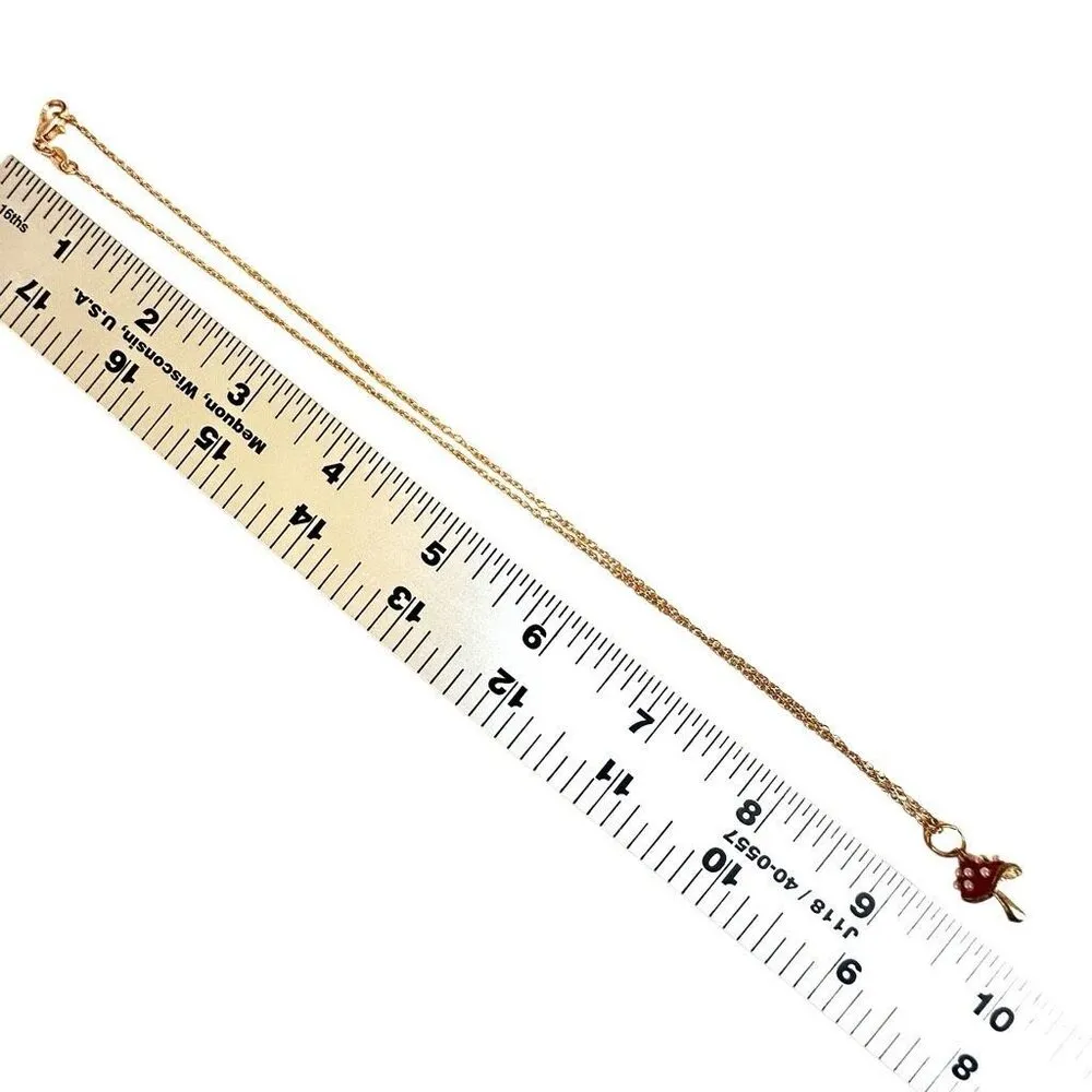 Red Mushroom Pendant Necklace - Image 9