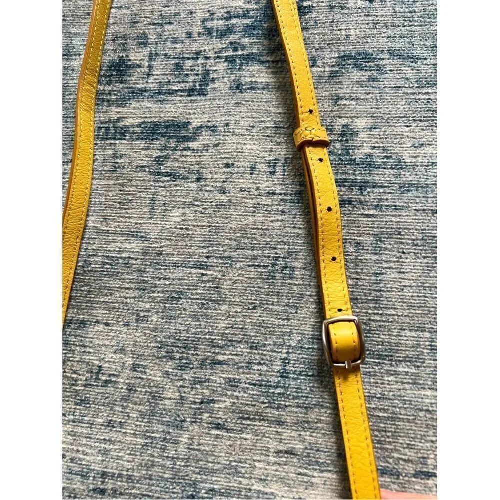 Sorial Mustard Yellow Snake Print Embossed Wallet Phone Holder Crossbody Bag - Image 3