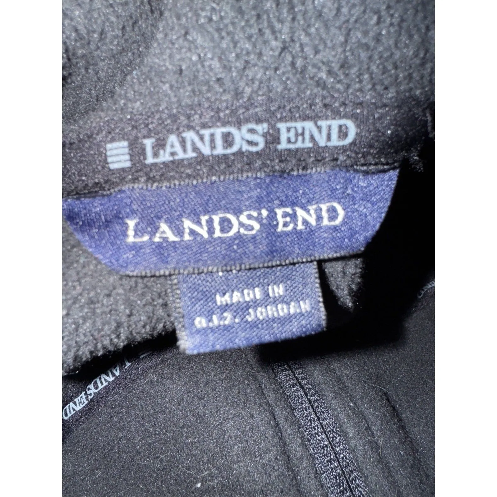 Lands' End Women's Black Sleeveless Full Zip Fleece Vest Pockets Size L (14-16) - Image 2