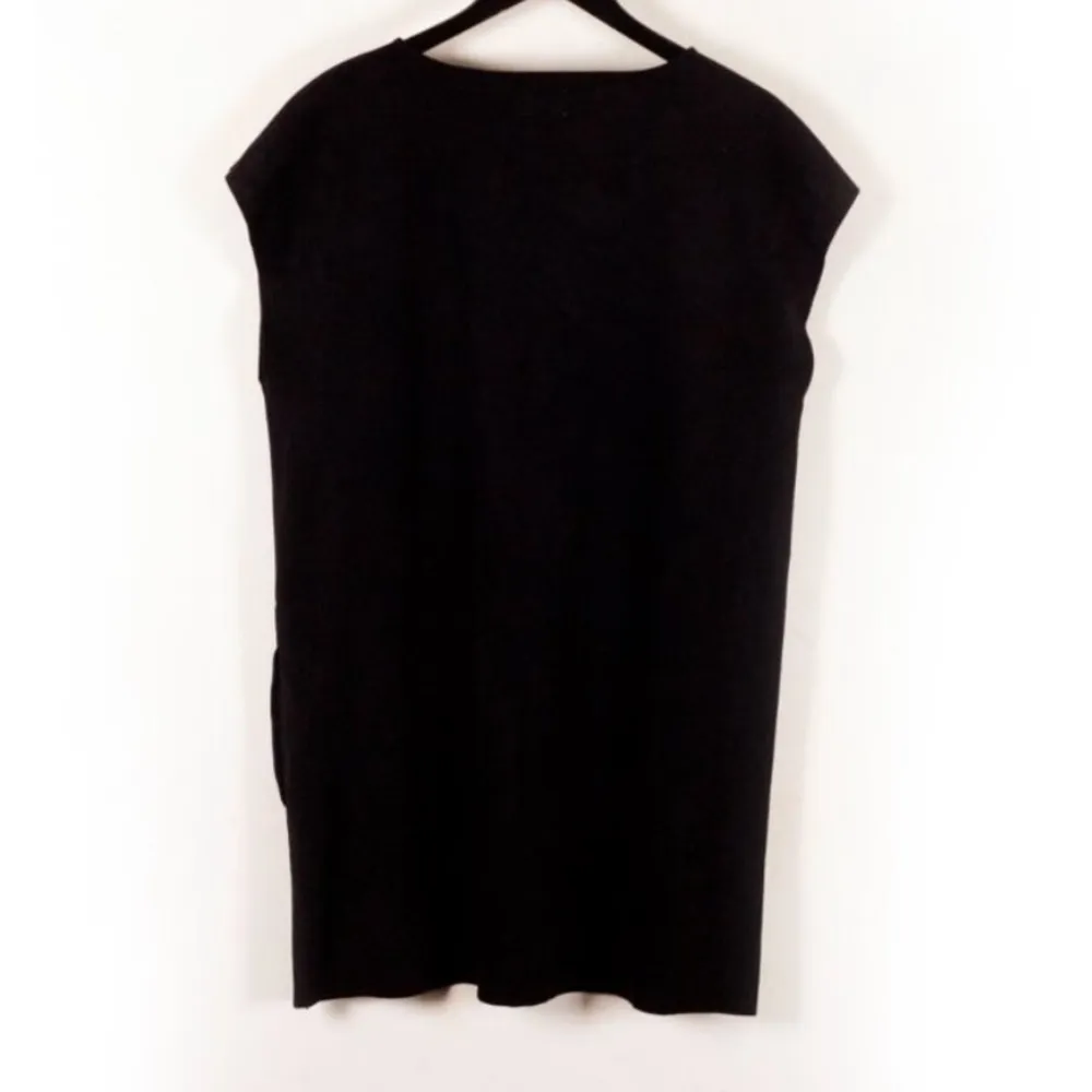 WILFRED FREE NORI ARITZIA BLACK FAUX SUEDE STRETCHY BOXY SLEEVELESS TUNIC DRESS - Image 3