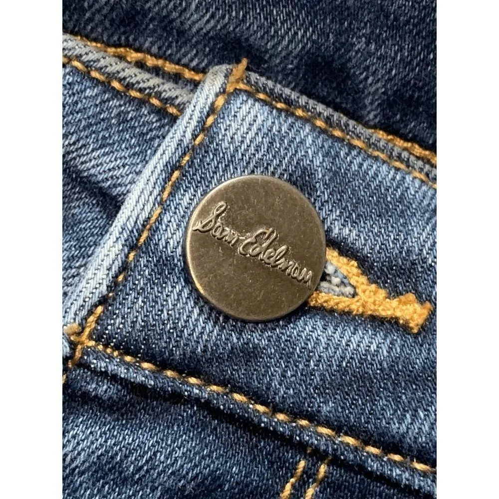 Sam Edelman Women's Jeans Skinny Ankle Ripped Raw Hem Blue Medium Wash Size 2/26 - Image 11