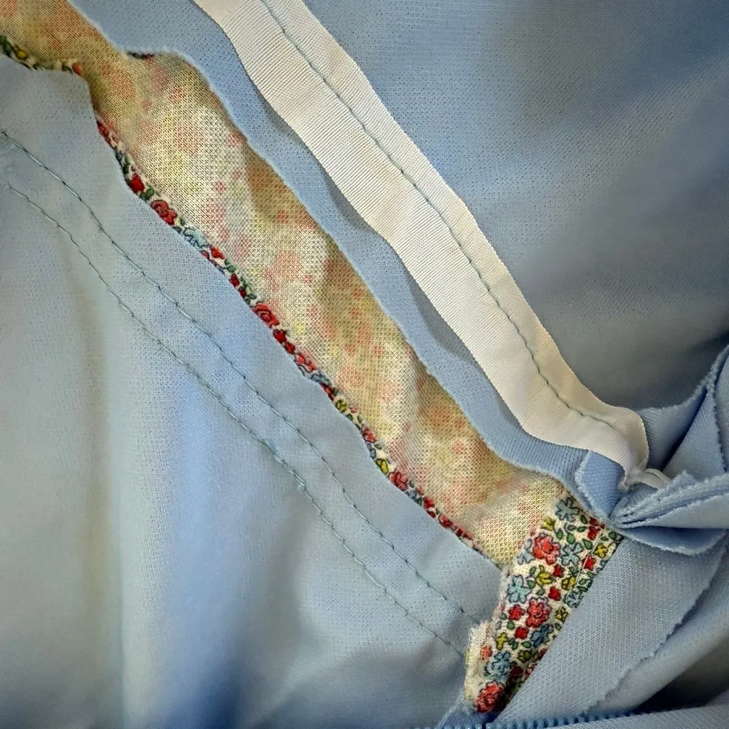 Vintage 70s Country Western Square Dance Dress S Blue - Image 11