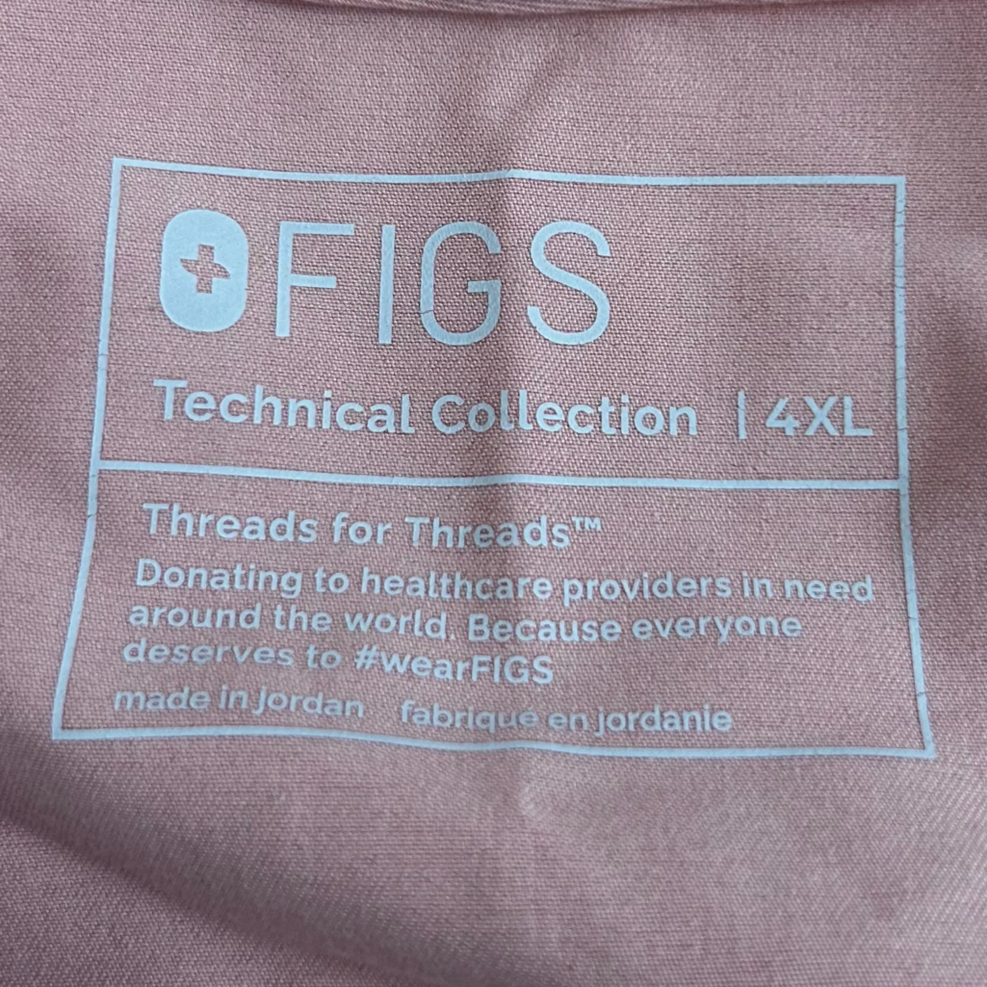 Figs Casma Three-Pocket Scrub Top Pink Plus Size 4XL - Image 5