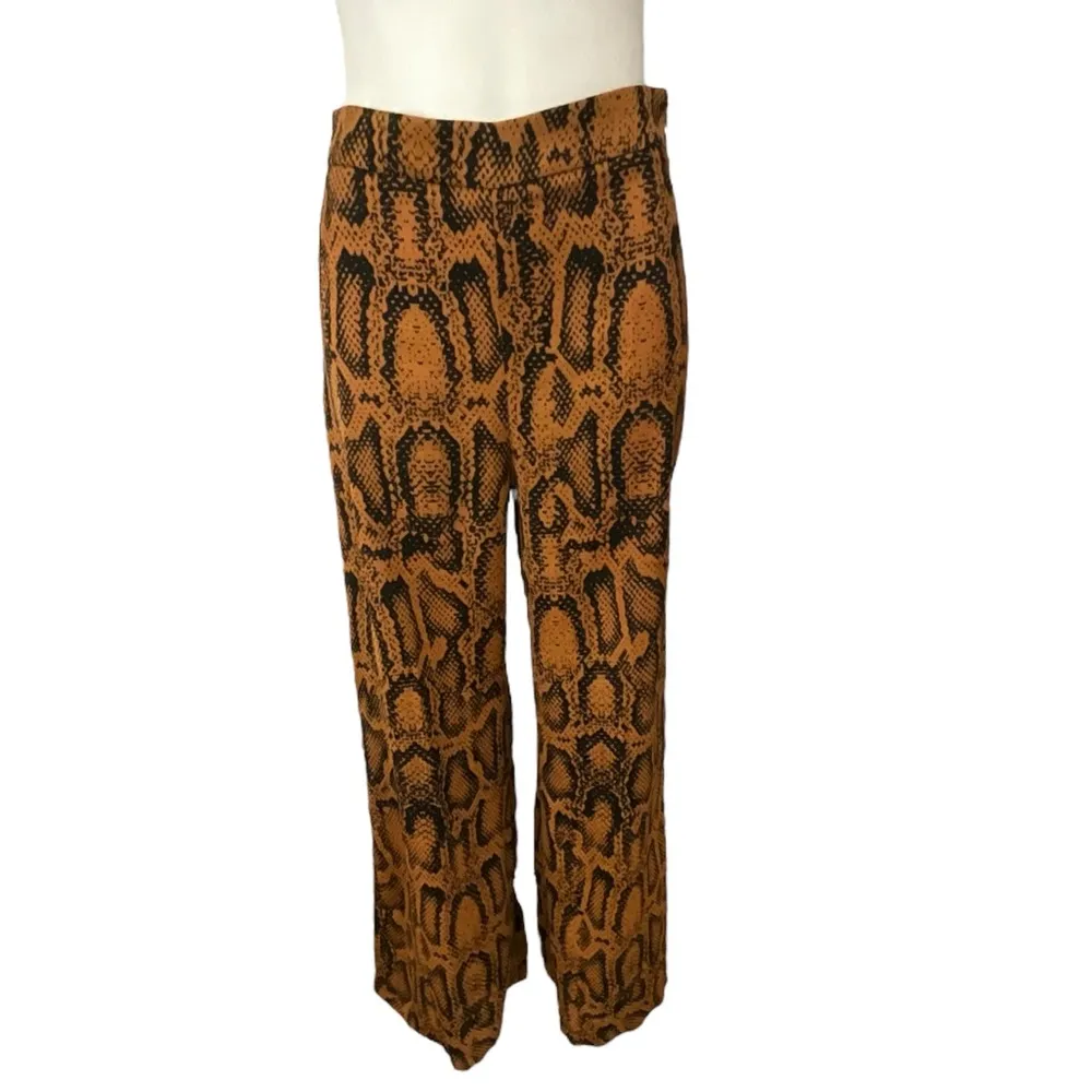 Zara Snake Print Wide Leg High Waisted Pant Bloggers Fave Nwot - Image 5