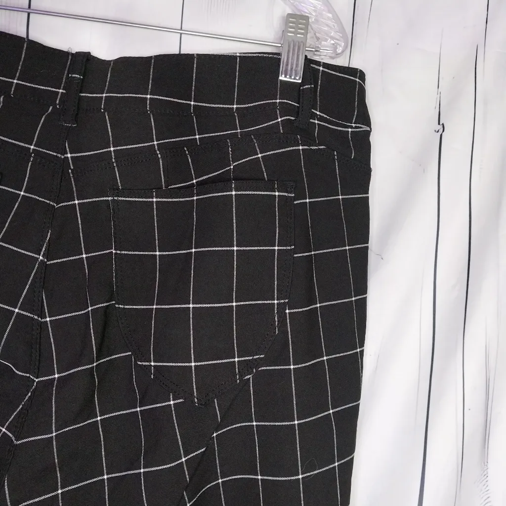 Sabrina Lauren Retro Grunge Black and White Checkered Ankle Pants Size 18W - Image 10