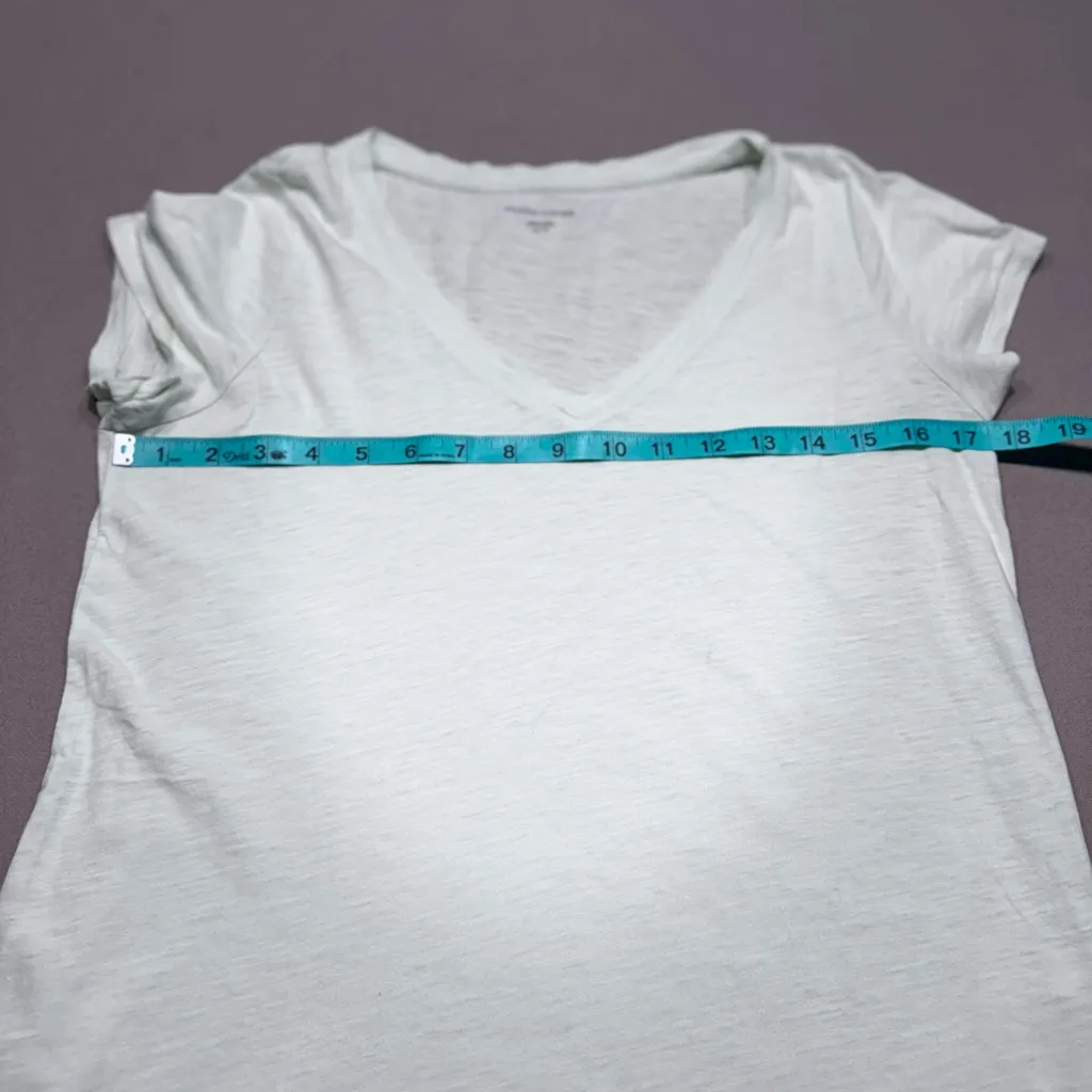 Eileen Fisher 100% Organic Cotton Yellow V-Neck Short Sleeve Tee - Image 4