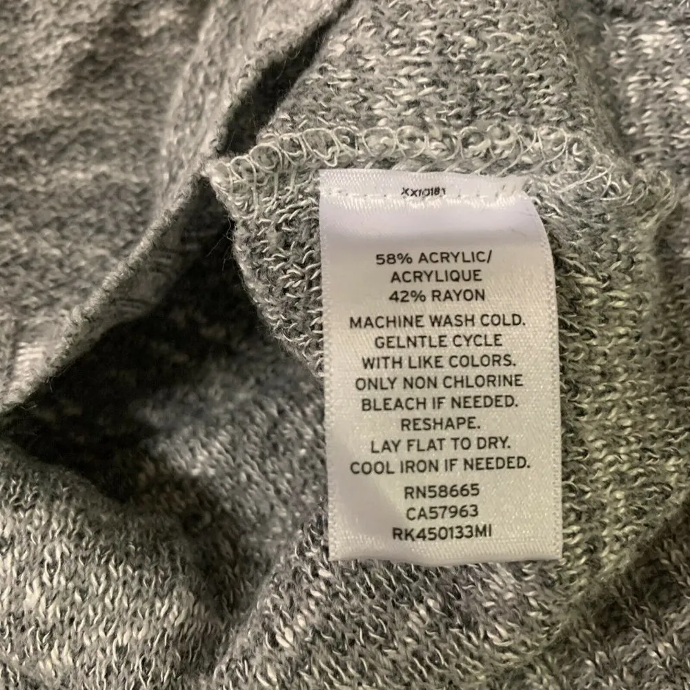 Abound Womens Gray Burnout V Neck Hooded Top Long Sleeve Blouse - Image 3