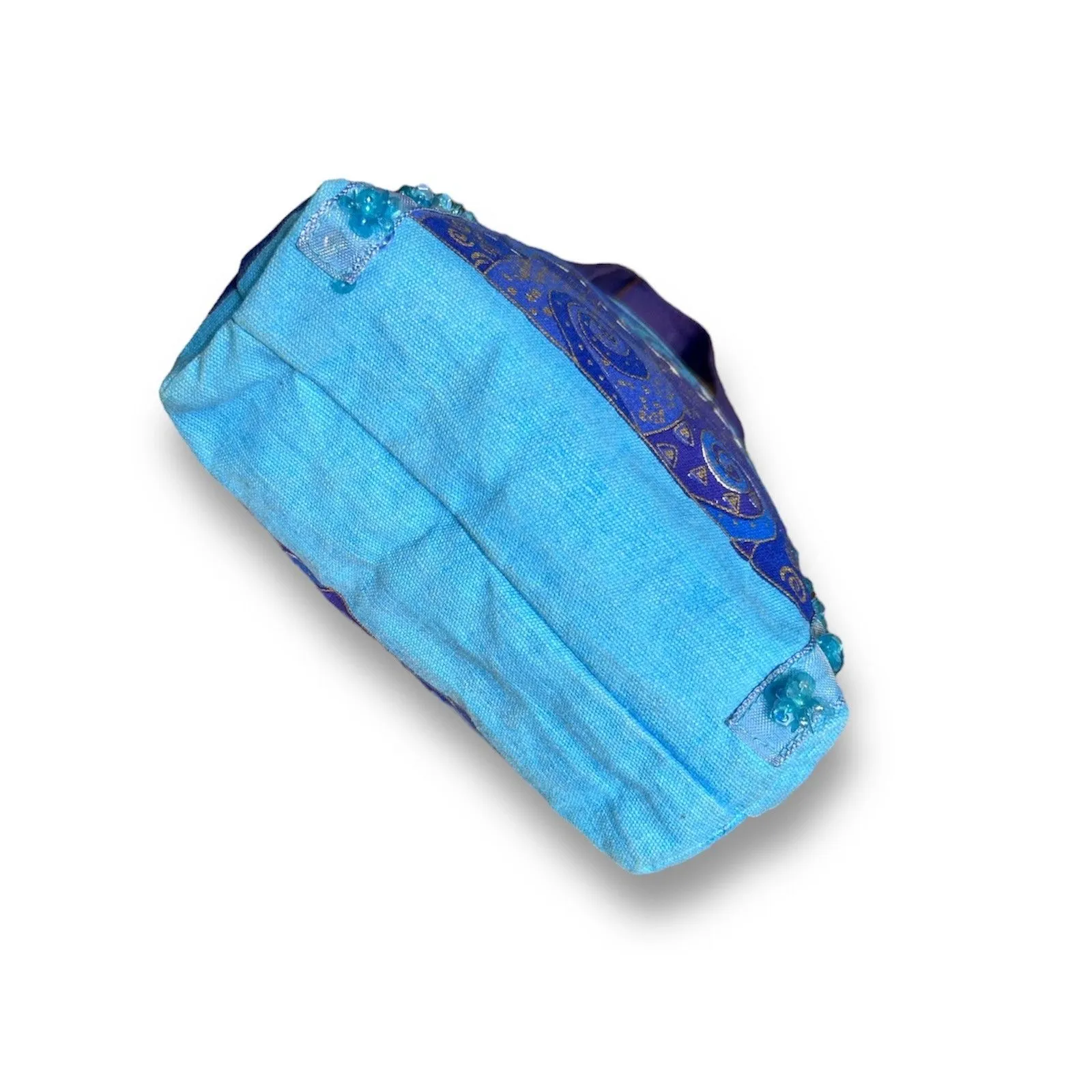 Laurel Burch Indigo Blue Cat Tote Bag Sun N Sand Canvas Art Print Small Purse - Image 12