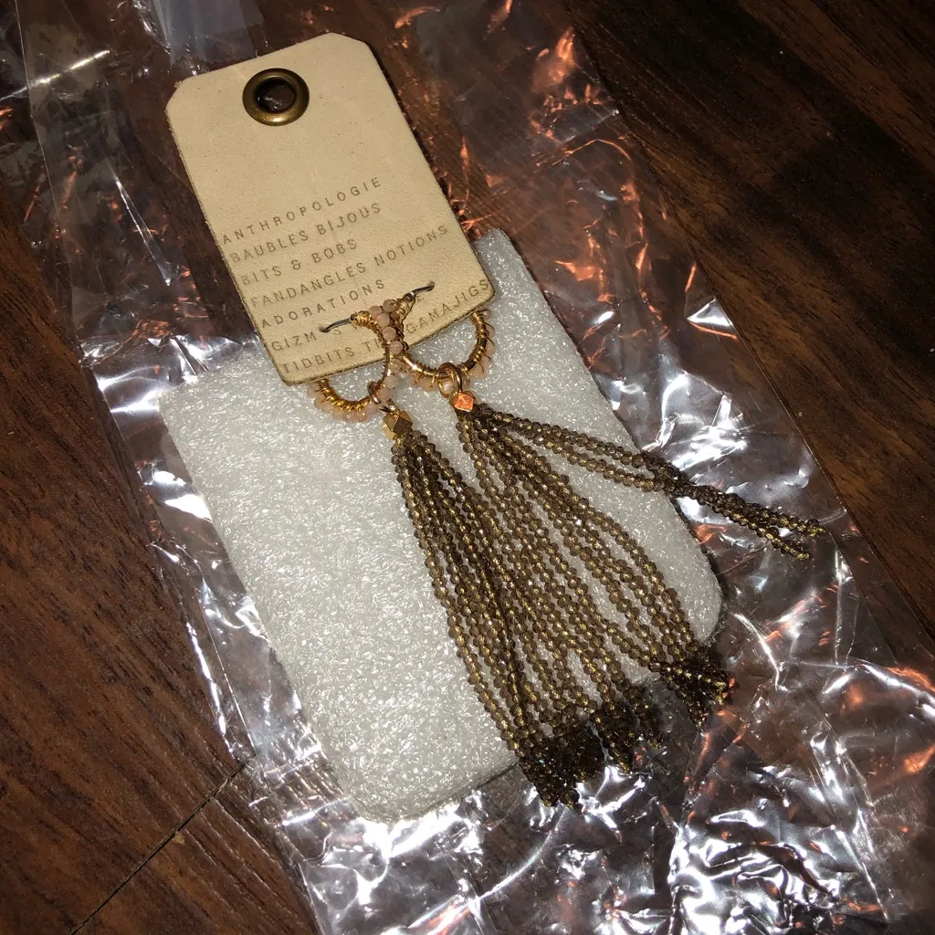 Anthropologie Sabrina Tassled Huggie Hoop Earrings - Image 4