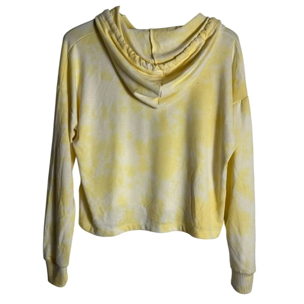 Half Human Half Iced Coffee Yellow Marble Cropped Hoodie Sweatshirt NEW - Image 5