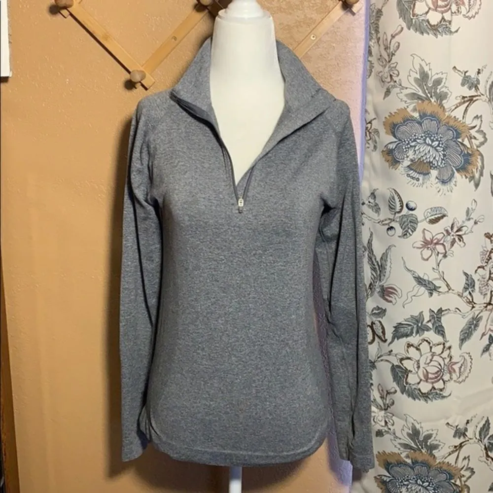 FERA 1/4 Zip Long Sleeve Athletic Running Pullover Top Size XS/S Gray - Image 8