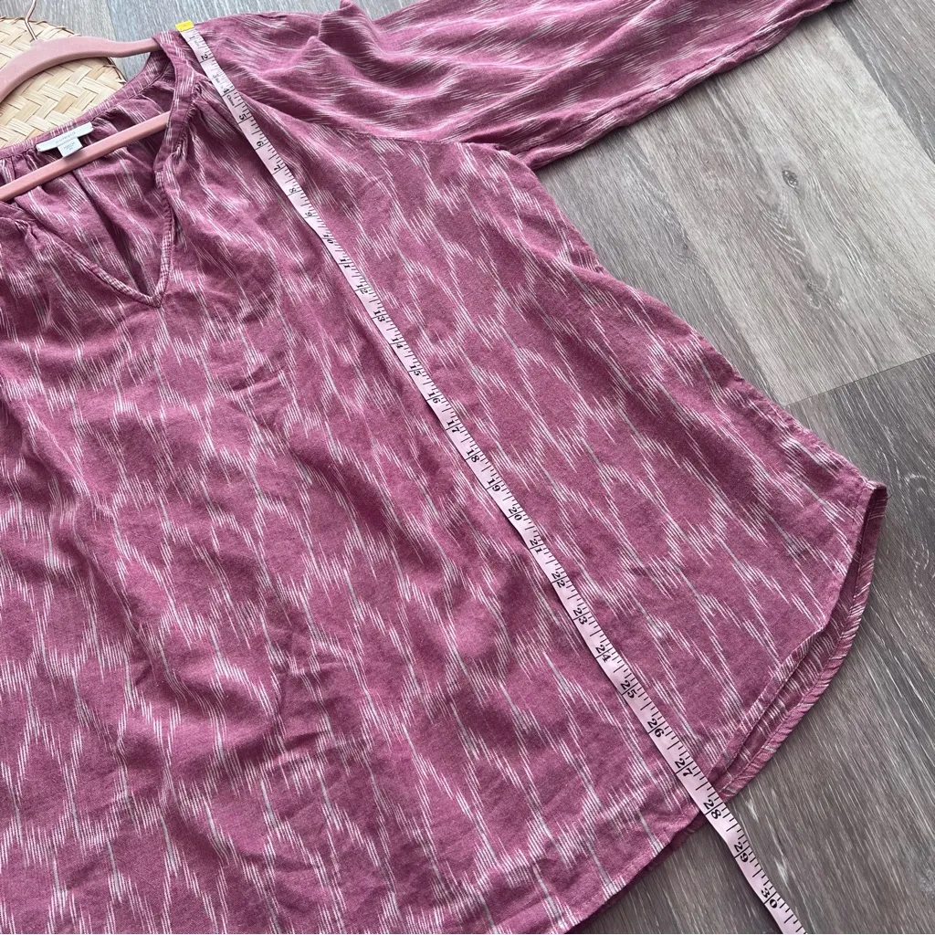 Pure Jill J. Jill ikat printed boxy‎ blouse 100% cotton lagenlook boho Size XL - Image 3