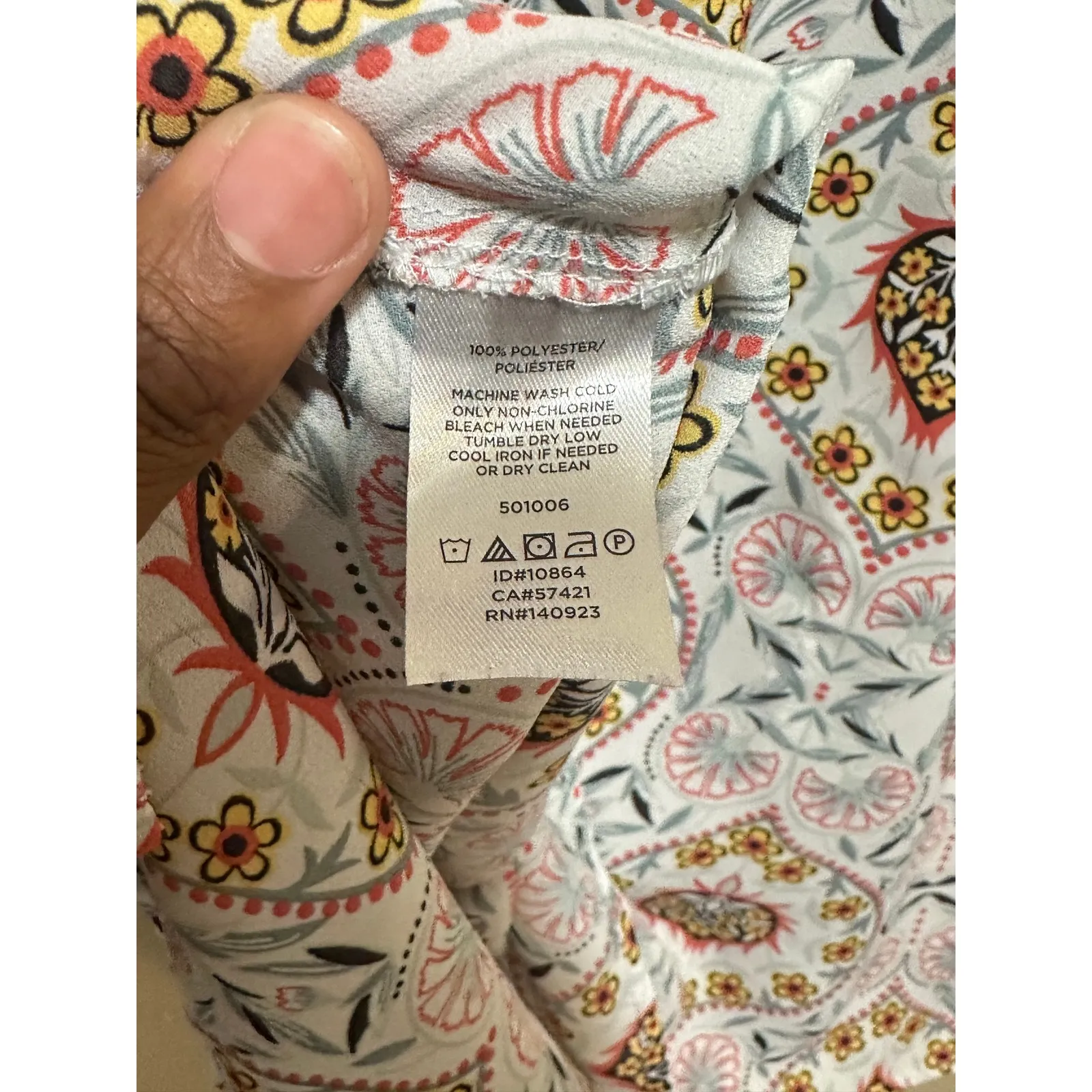 LOFT Outlet Floral Print Ruffle Sleeve Top Blouse Womens Size XS‎ - Image 5