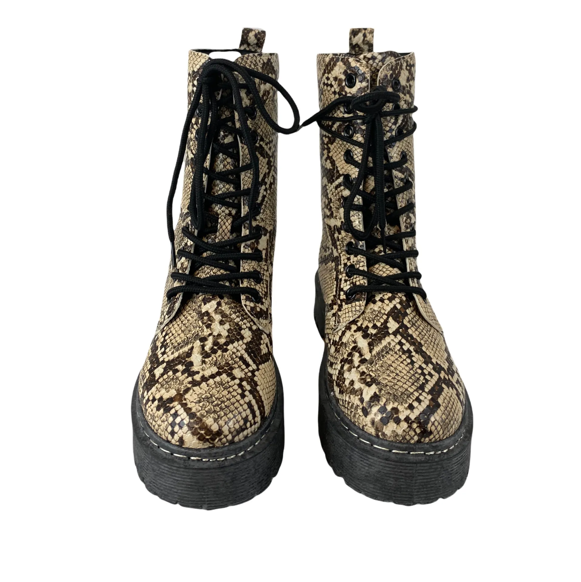 NWOT Snake Print Combat Boots - Image 4