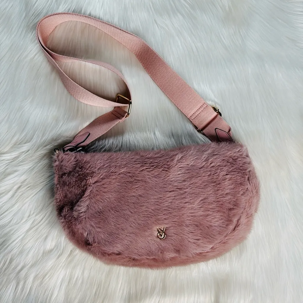 Victoria’s Secret Pink Faux Fur Crossbody Sling Bag - Image 2