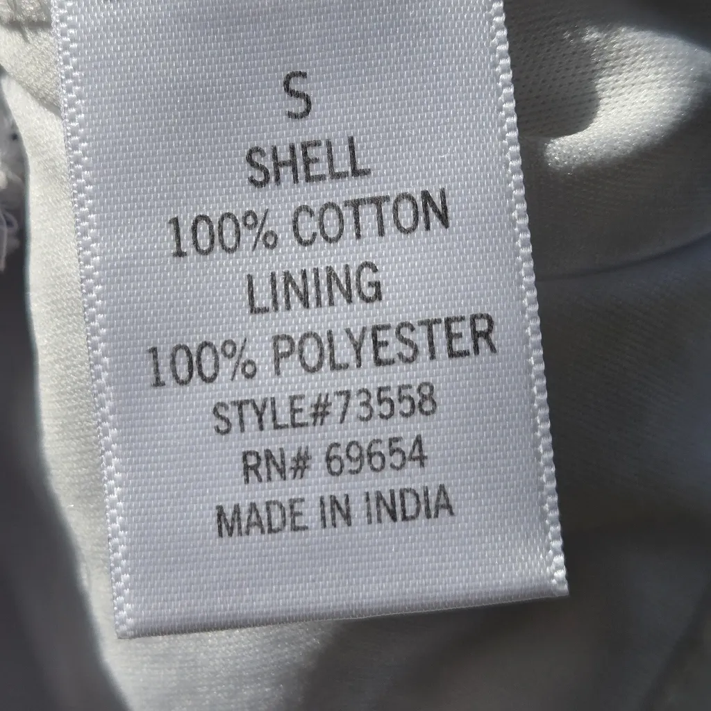 Light Blue Eyelet Cotton Lined Elastic Waist Shorts S - Image 6