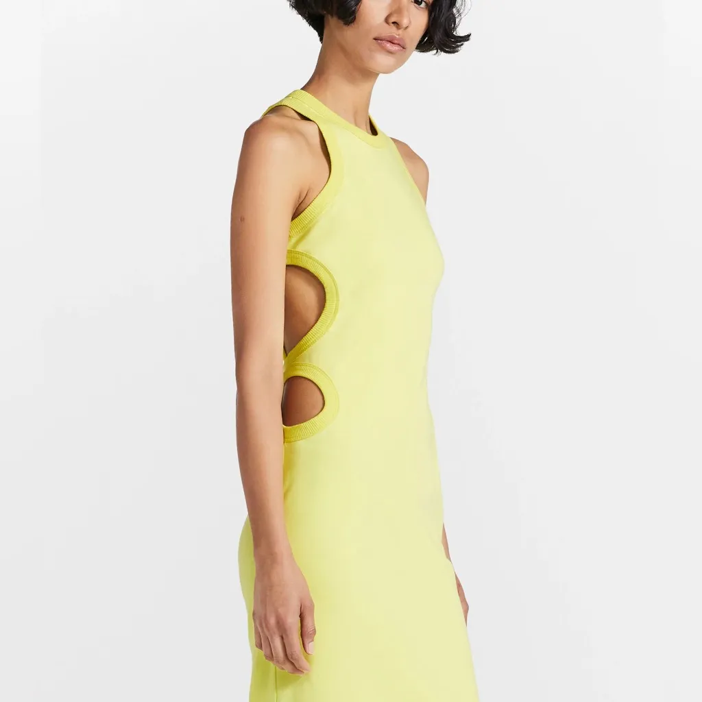 Dion Lee Jersey Dress Lime Size XS - Image 2