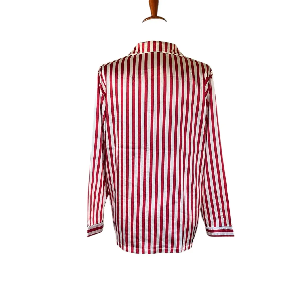 Schbbbta Long Sleeve Buttondown Satin PJ Top - Image 6