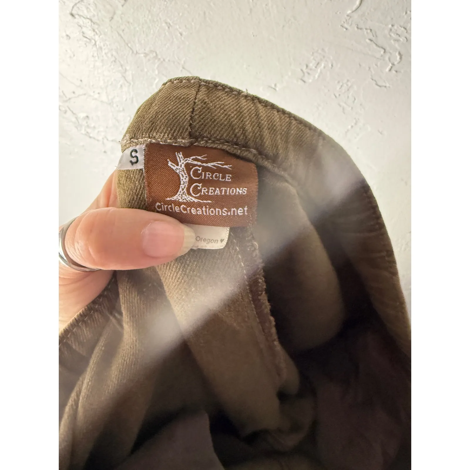 Circle Creations Hemp Blend Green Pants Drawstring Womens‎ Small Oversized Boho - Image 8