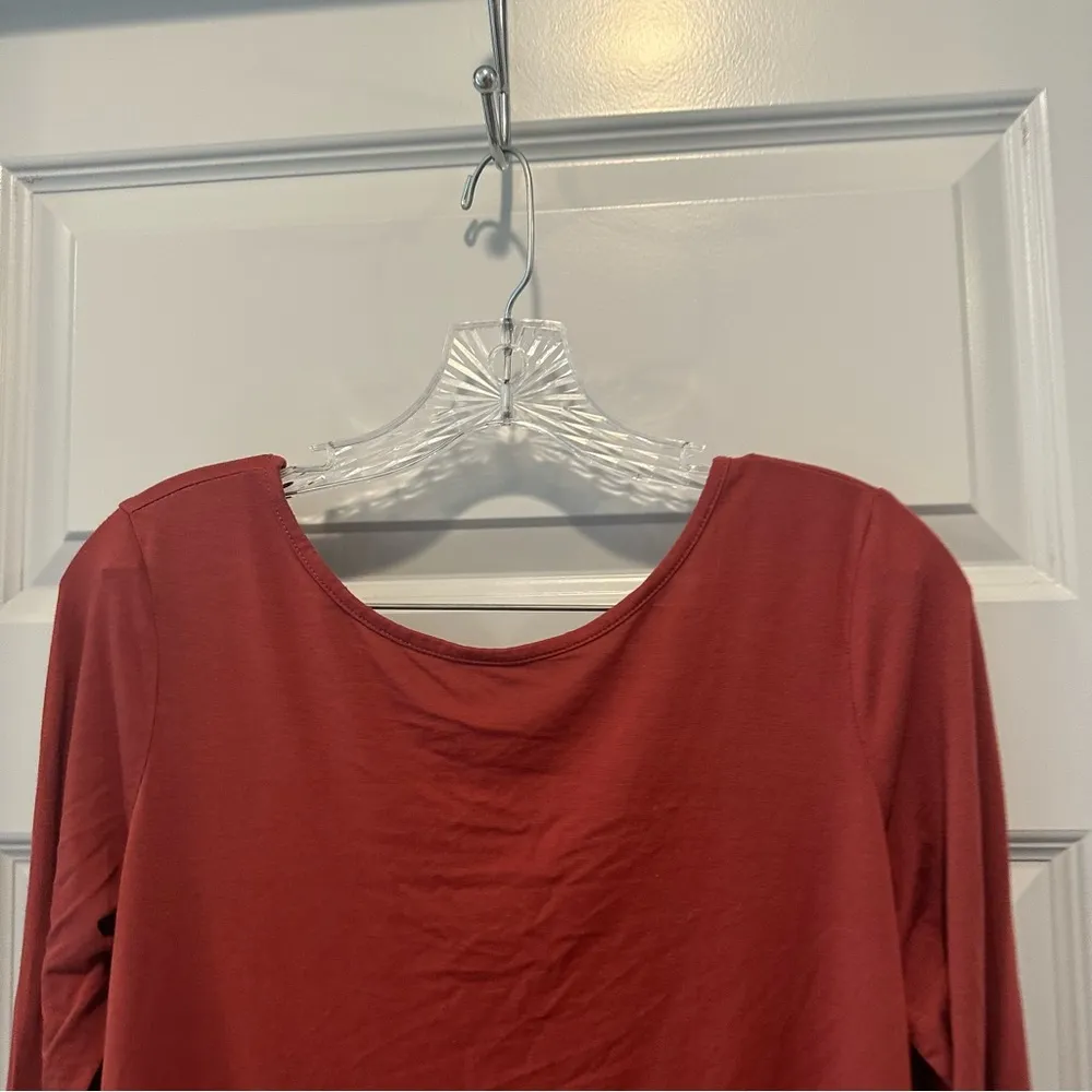 Lulus Pink-Orange/Mauve  Strappy Surplice Back Top size M - Image 3