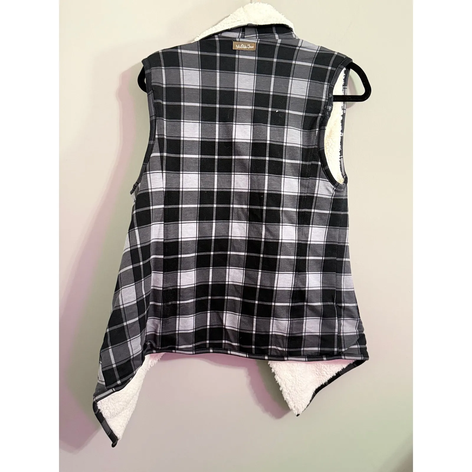 Matilda Jane Plaid Sherpa Lined Sleeveless Vest Womens XS - Image 4