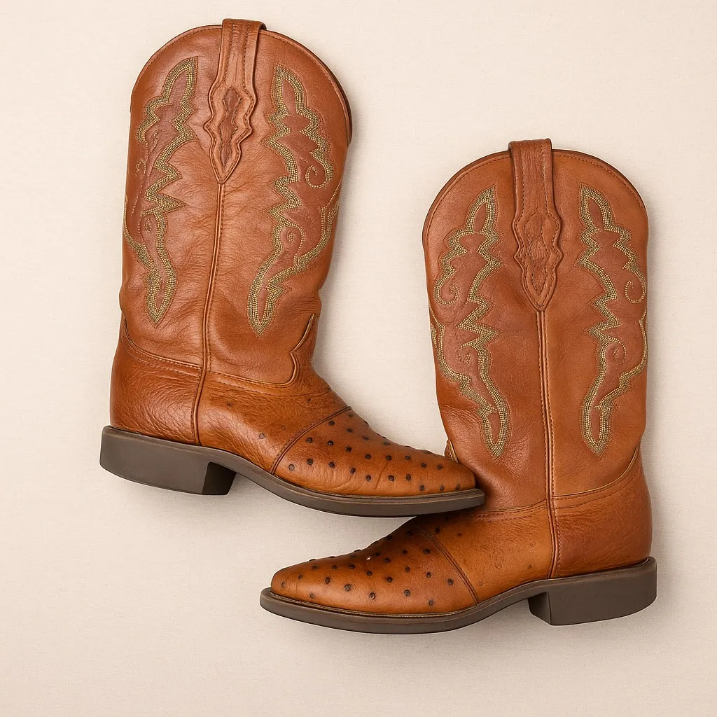 Tony Lama TL125HD Genuine Ostrich Leather Western Cowboy Boots Size 7.5B Womens - Image 3