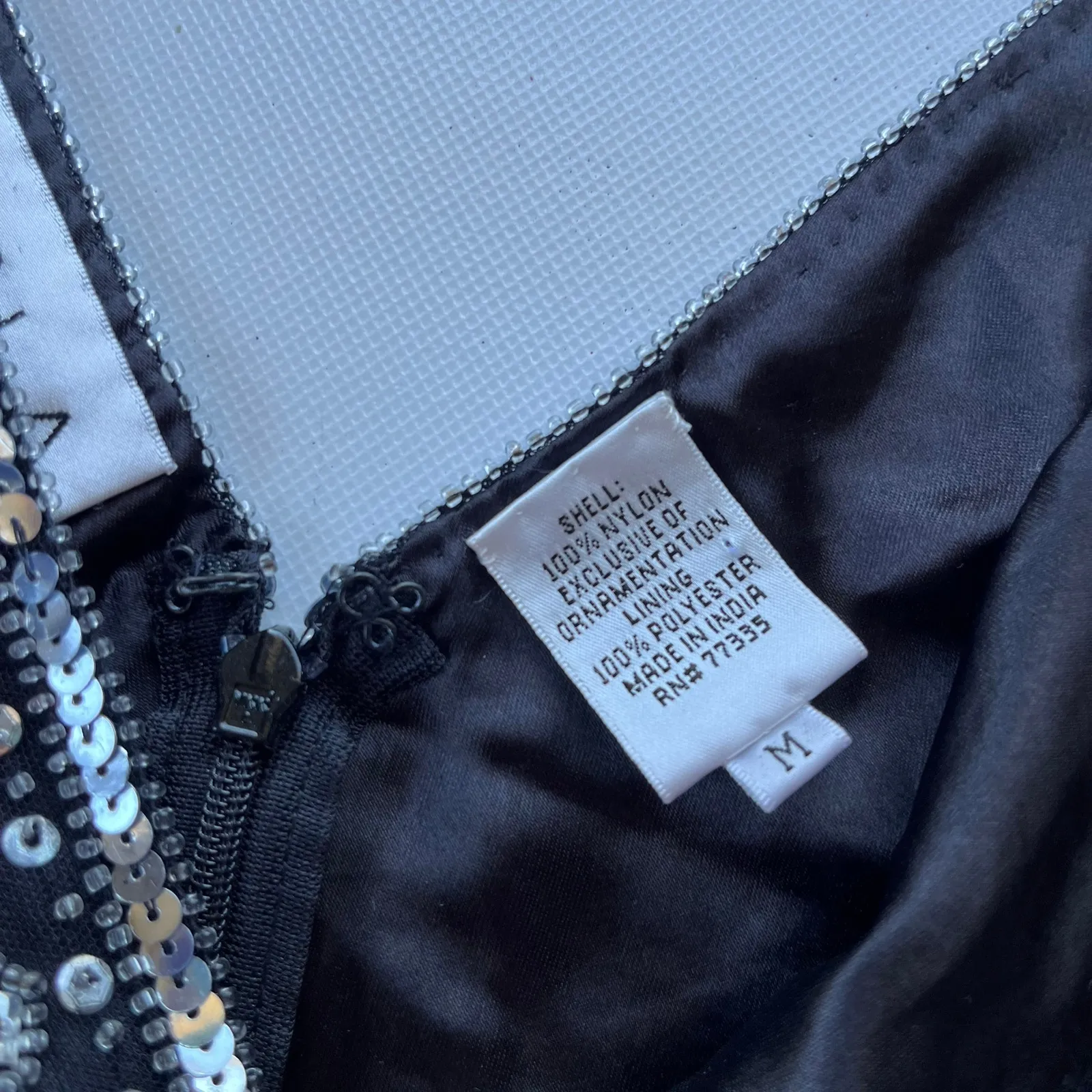 Vtg 90s Scala Beaded Tank Blouse Sz M Y2K Gatsby Art Deco Holiday Sequins Glam - Image 15