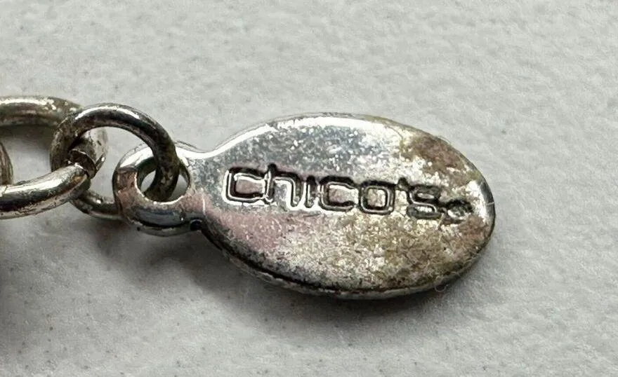 Chicos Blue Beaded Silver Tone Long Necklace 43" ✨ - Image 10