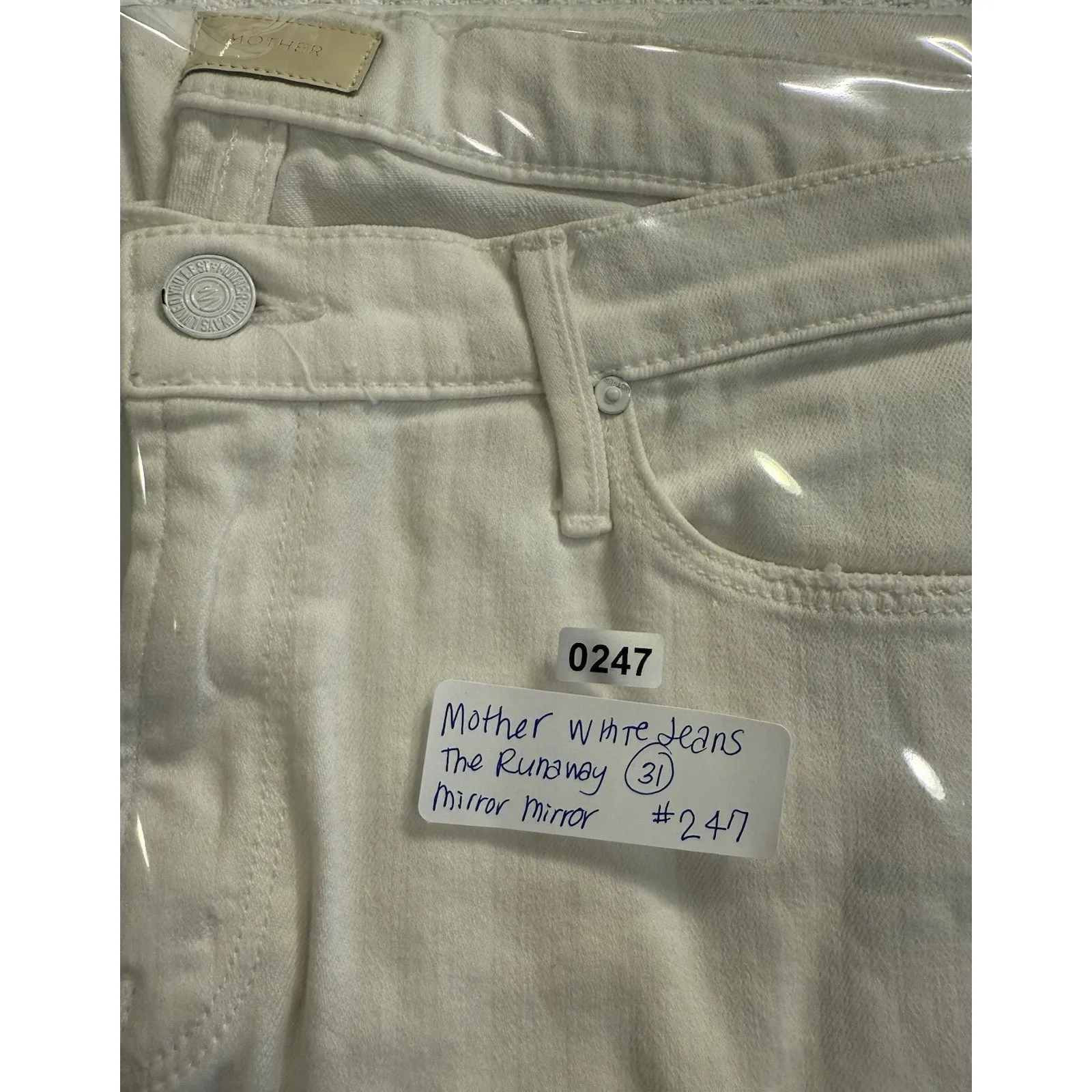 MOTHER‎ WHT Slim Flare Jeans “The Runaway Mirror Mirror” Hip Huggers Flared 31 White - Image 10