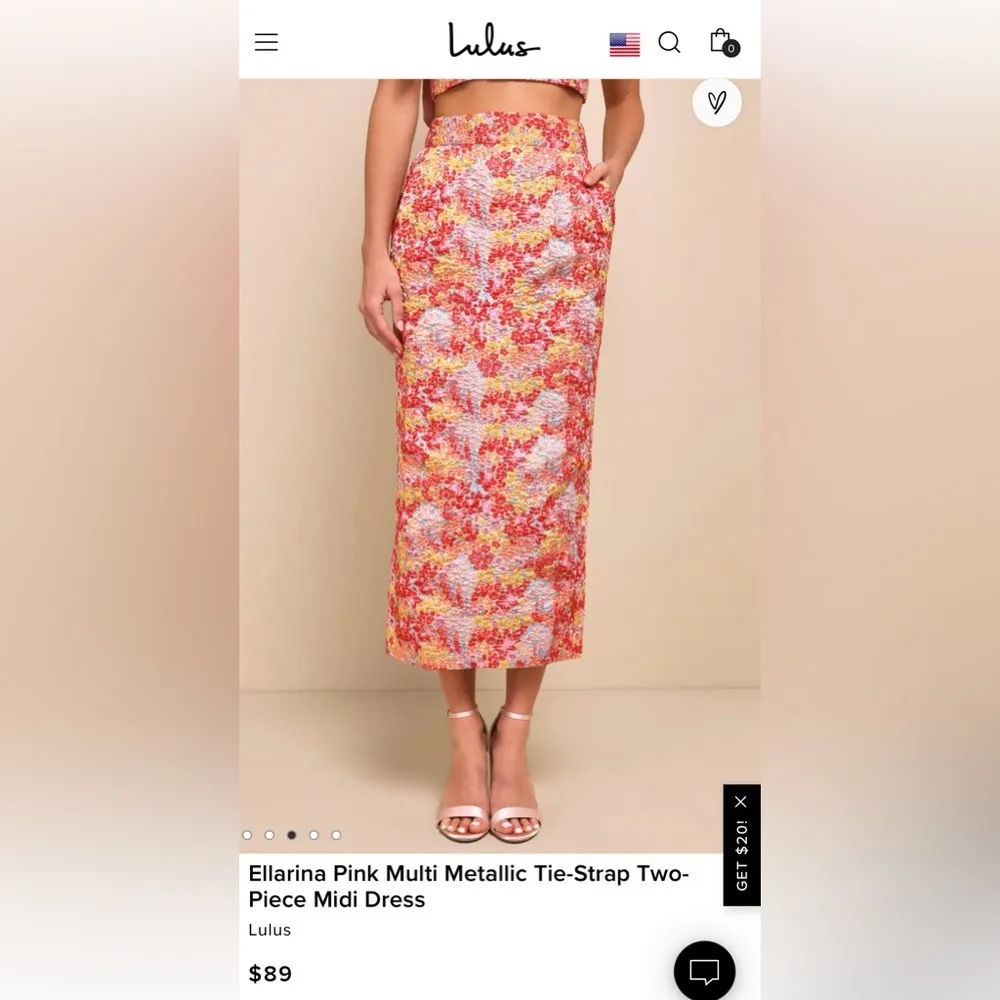 Lulu’s Two Piece Skirt Set size Medium - Image 4