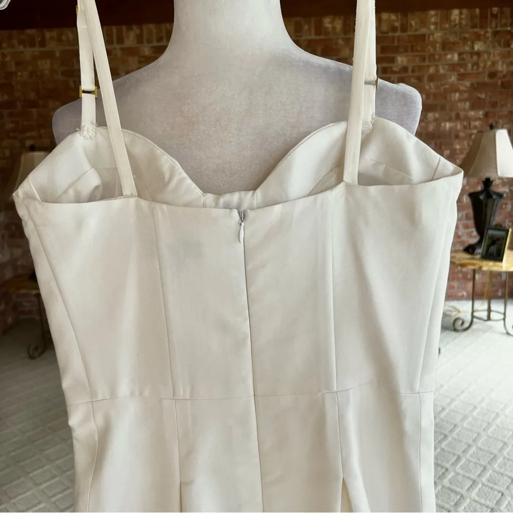 Castle Starr Dress Mini Bustier Ivory Silk Blend 4 Party Sundress Cocktail - Image 12