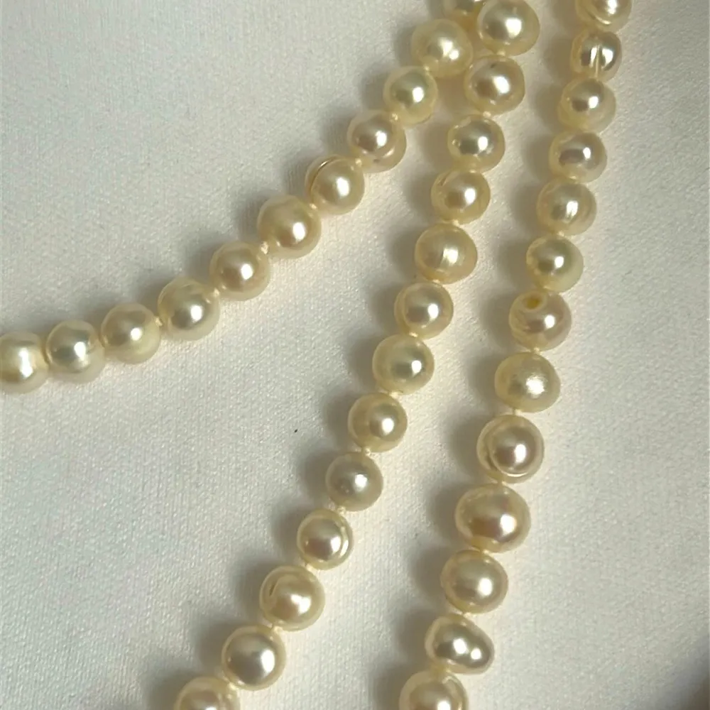 Endless Infinity 65” Strand White Freshwater Baroque Pearl Necklace - Image 3