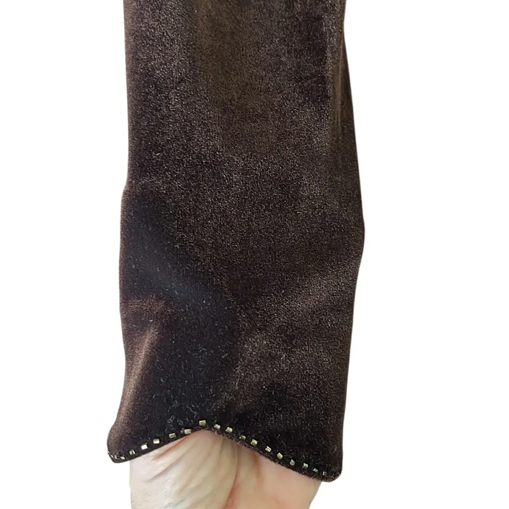 Adrianna Papell Occasions Brown Velvet Dress with Cardigan Embroidered Beaded - Image 10