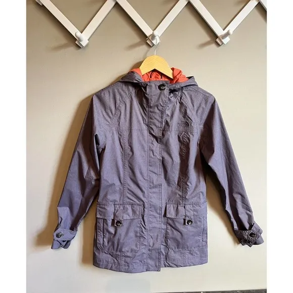 THE NORTH FACE Women’s Sz SP Small Lavender Windbreaker Rain Hooded Jacket Coat - Image 2